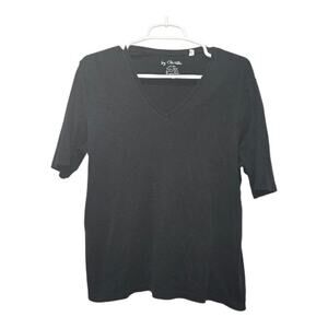 Chico’s Travelers Black V-Neck 3/4 Sleeve Tunic Tee XL